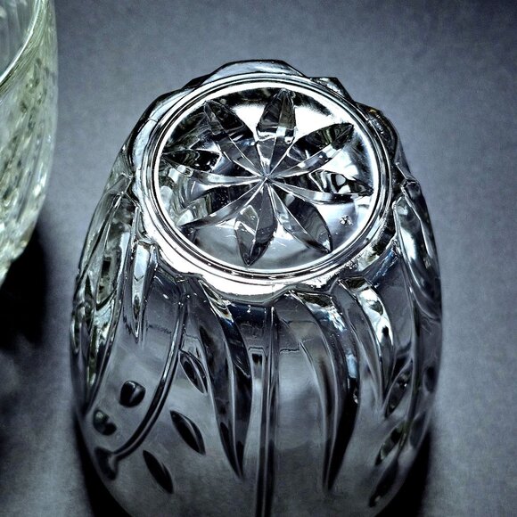 2 Cristal d'Arques Cassandra Rocks Glass 4" whiskey cut crystal plant design boh - Picture 5 of 8